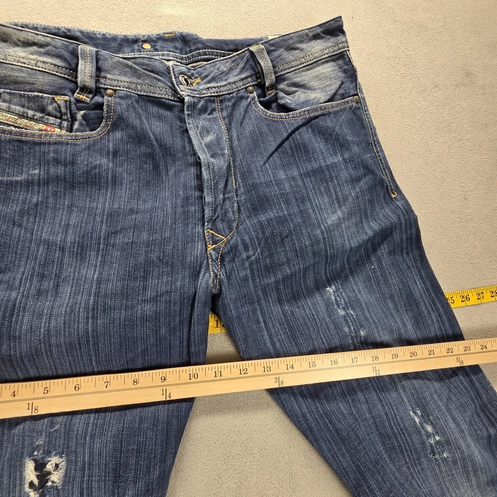 Diesel Jeans Mens 32x32 Blue Heeven Slim Tapered Made in Italy Button Fly 008II